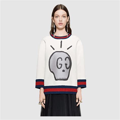 gucci ghost print sweatshirt|Gucci ghost jewellery.